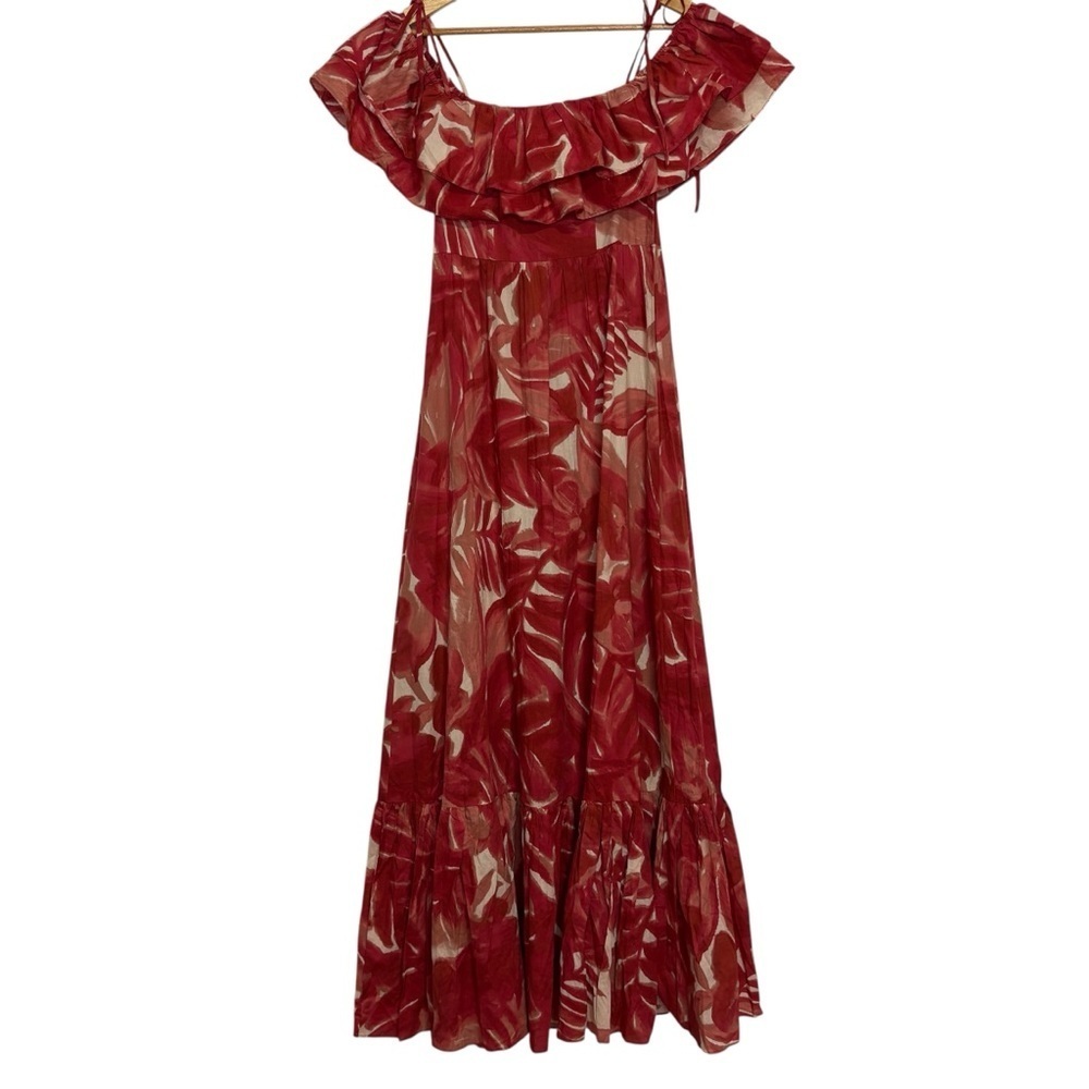 NWT Zara Blogger Fave Maxi Dress Red Ruffle Off Shoulder Summer Wedding Size XS - Picture 11 of 15